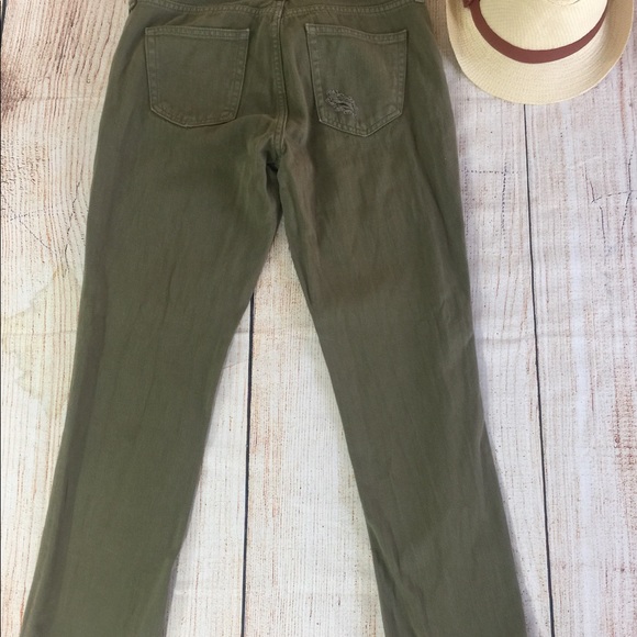Gap size 28 olive green ripped boyfriend jeans - Picture 2 of 5